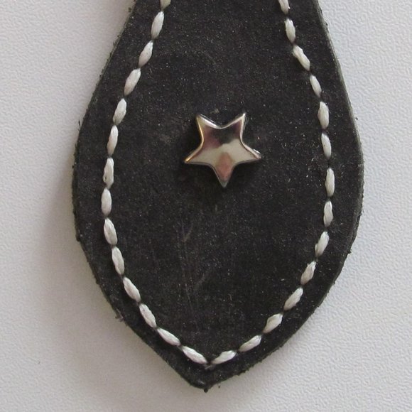 Leather Keychain with Star Accent - Picture 1 of 3